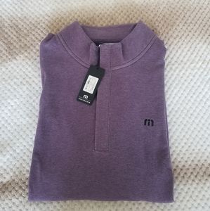 Travis Mathews Cloud Quarter zip 2.0 Men's 2XL Heather purple brand new